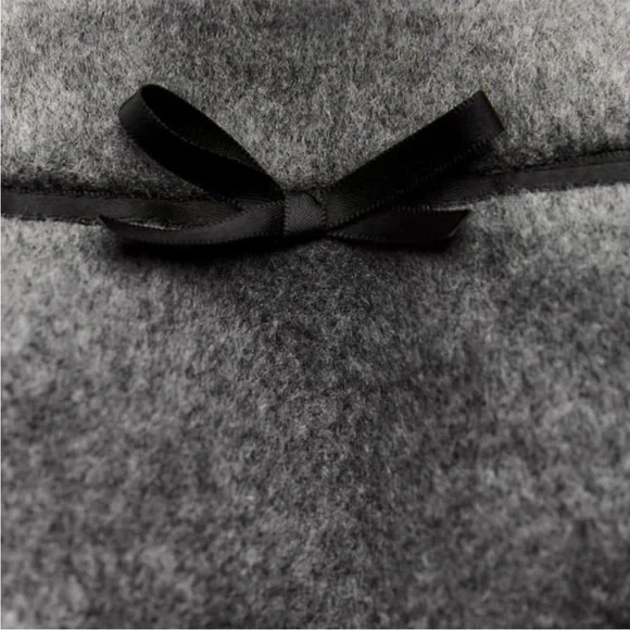 Zara Strapless Flannel Bow Top Grey Black Tube Top Wool Blend Size Small NWT - Picture 4 of 10